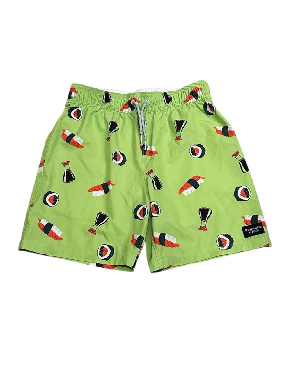 Abercrombie Kids Swim Trunks Size 11/12 Sushi Lover Boxer Briefs Lined 6”